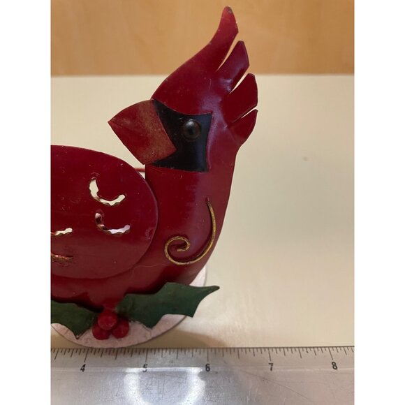 Beautiful Metal Cardinal Candle Holder 7" by 3" - Picture 4 of 5